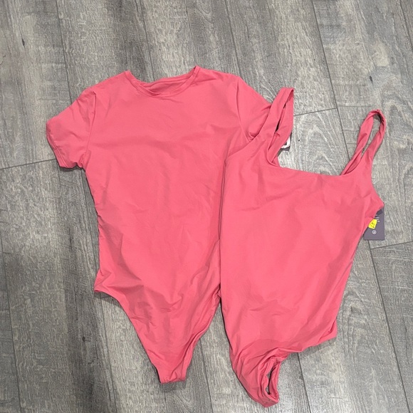 Auden Tops - Pink womens One Piece bodysuit set - thong lot of 2